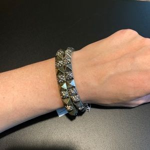 Silver Spike Stretch Bracelet